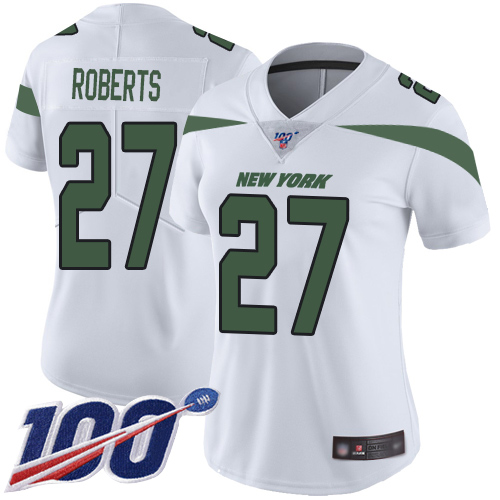 New York Jets Limited White Women Darryl Roberts Road Jersey NFL Football #27 100th Season Vapor Untouchable